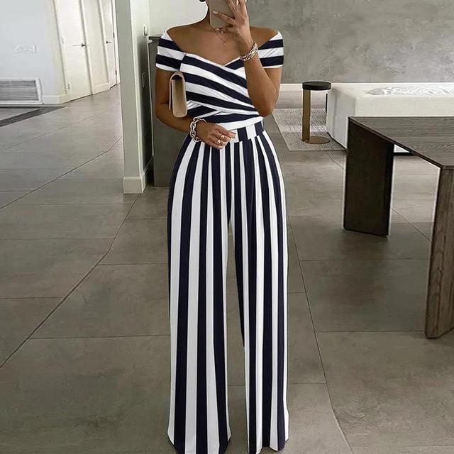 Lilibeth Overall für Damen – eleganter, schulterfreier Overall mit weitem Bein und Gürtel