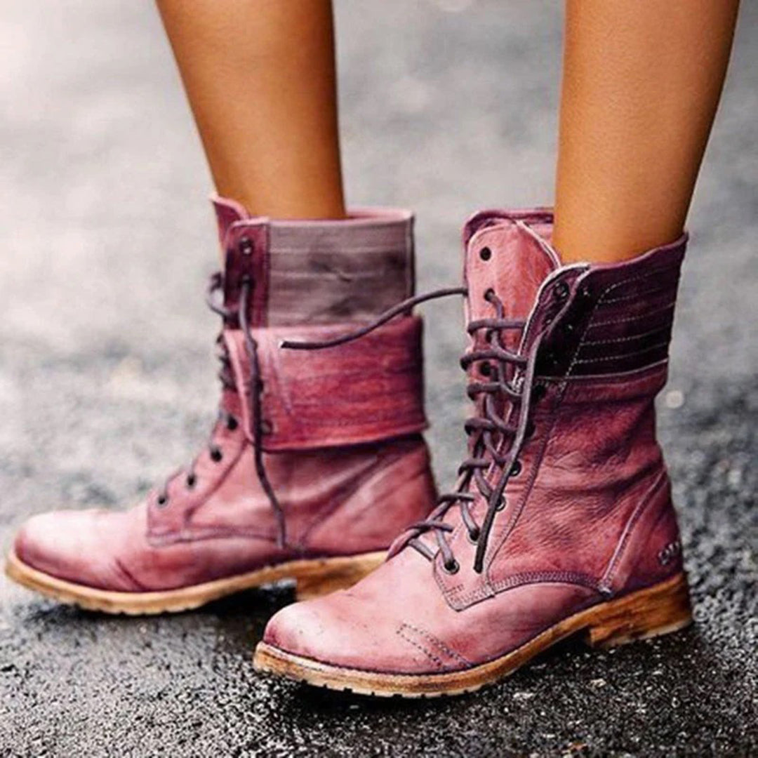 Ambre Bottines Femme – Bottines à Lacets en Cuir Élégantes & Confortables au Style Moderne