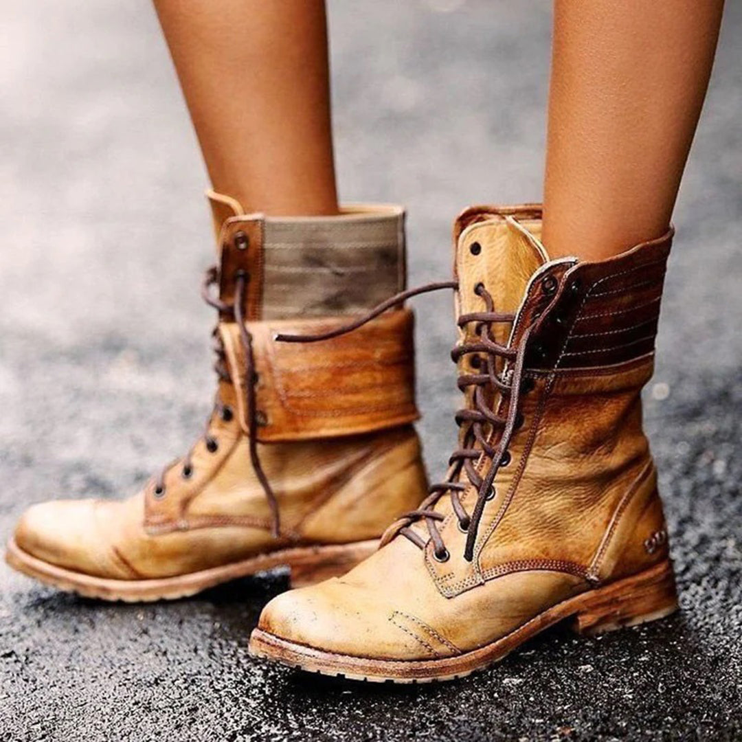 Ambre Bottines Femme – Bottines à Lacets en Cuir Élégantes & Confortables au Style Moderne