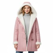 Emie Women's Coat Lined with Faux Fur – Hood & Toggle Closure