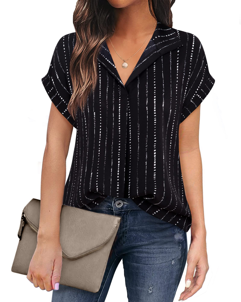 Eluna ženska košulja – lagana bluza od muslina s elegantnim V-izrezom za poslovni casual stil