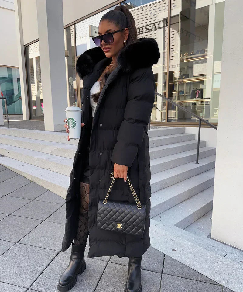 Eleva Cappotto Lungo Donna – Giacca Invernale Calda Idrorepellente con Cappuccio e Taglio Elegante
