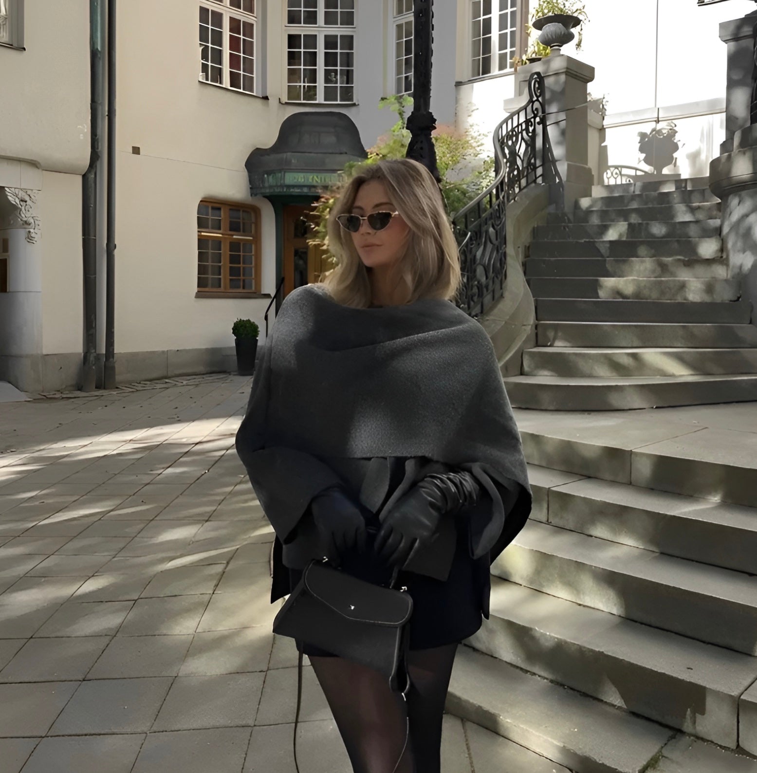 Emma Women's Poncho – Asymmetric Wool, Elegant & Ideal for Winter Warmth