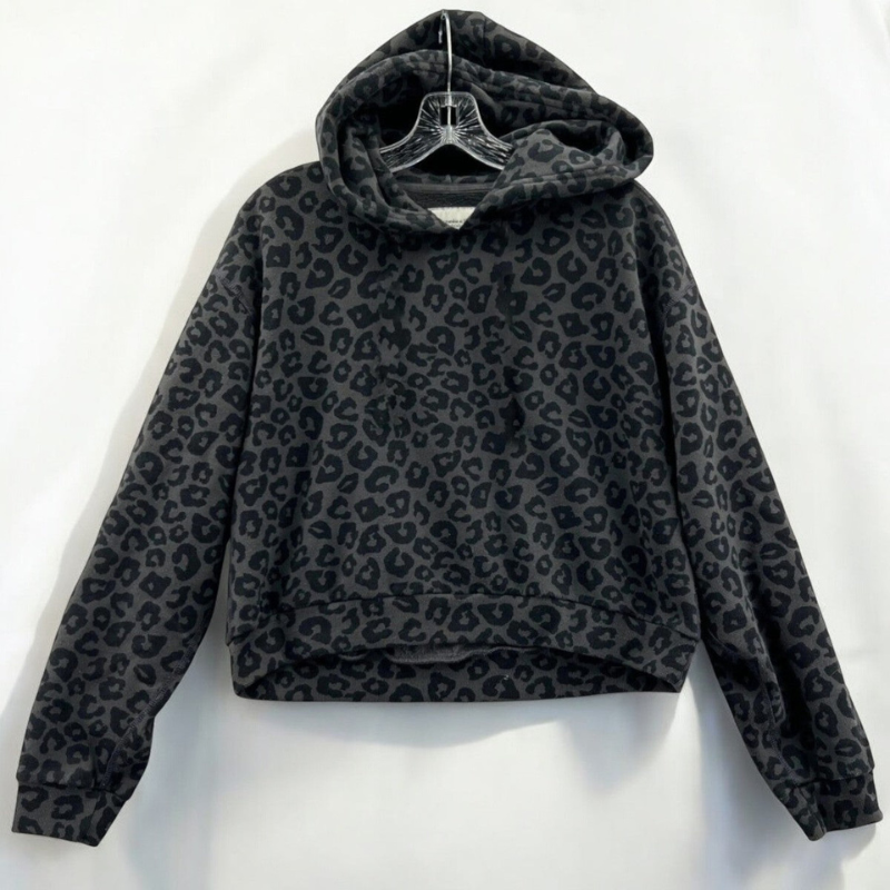 Andrew Sweatshirt com capuz para homem – Corte largo descontraído e padrão de leopardo moderno