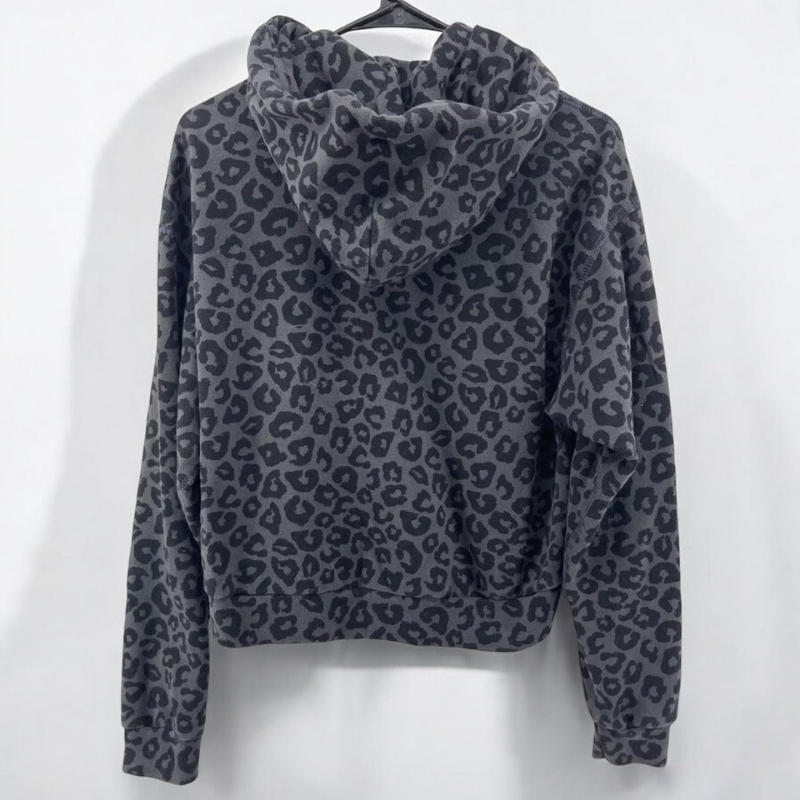 Andrew Sweatshirt com capuz para homem – Corte largo descontraído e padrão de leopardo moderno