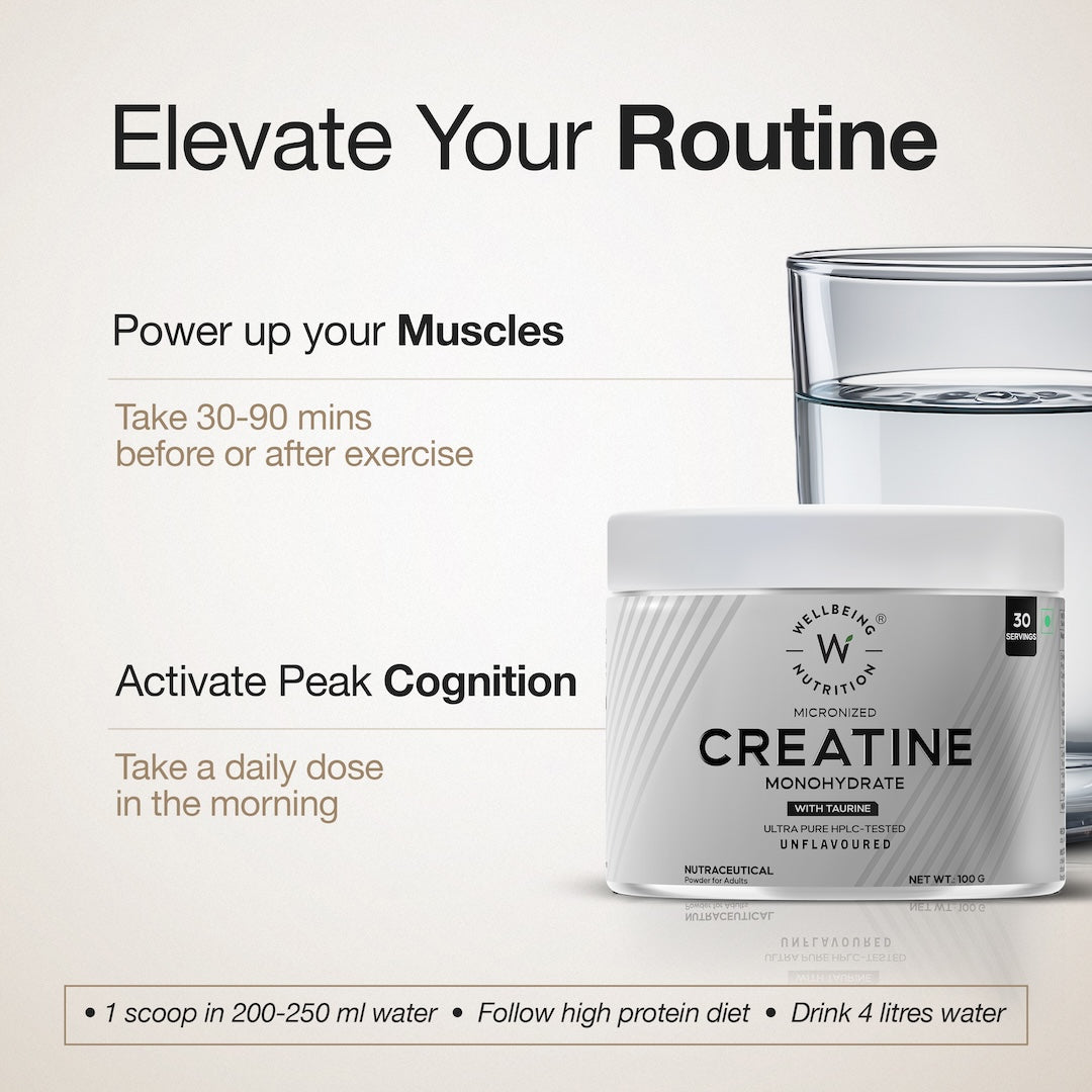 Creatine Monohydrate | 100g | 300mg Taurine | Unflavoured