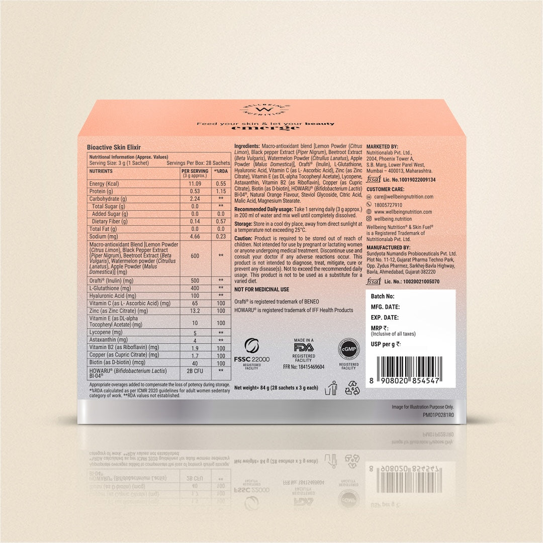Glutathione Skin Fuel Pro+ Valencia Orange Flavour