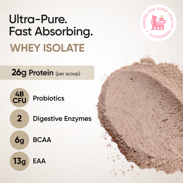 Whey Protein Isolate 26g | 1kg | 4B CFU Probiotics | Dark Chocolate