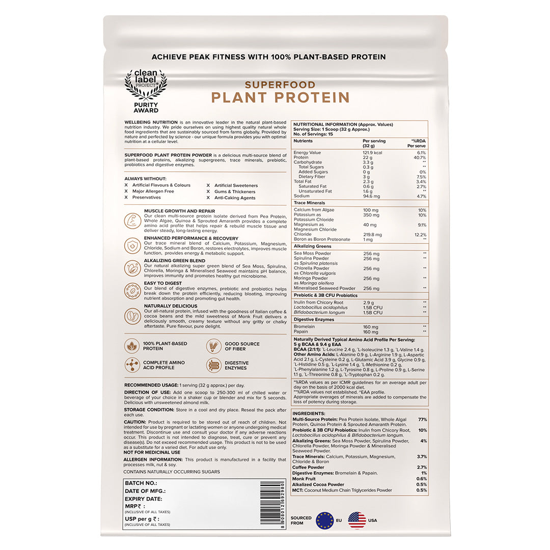 Vegan Protein 500g Italian Café Mocha back