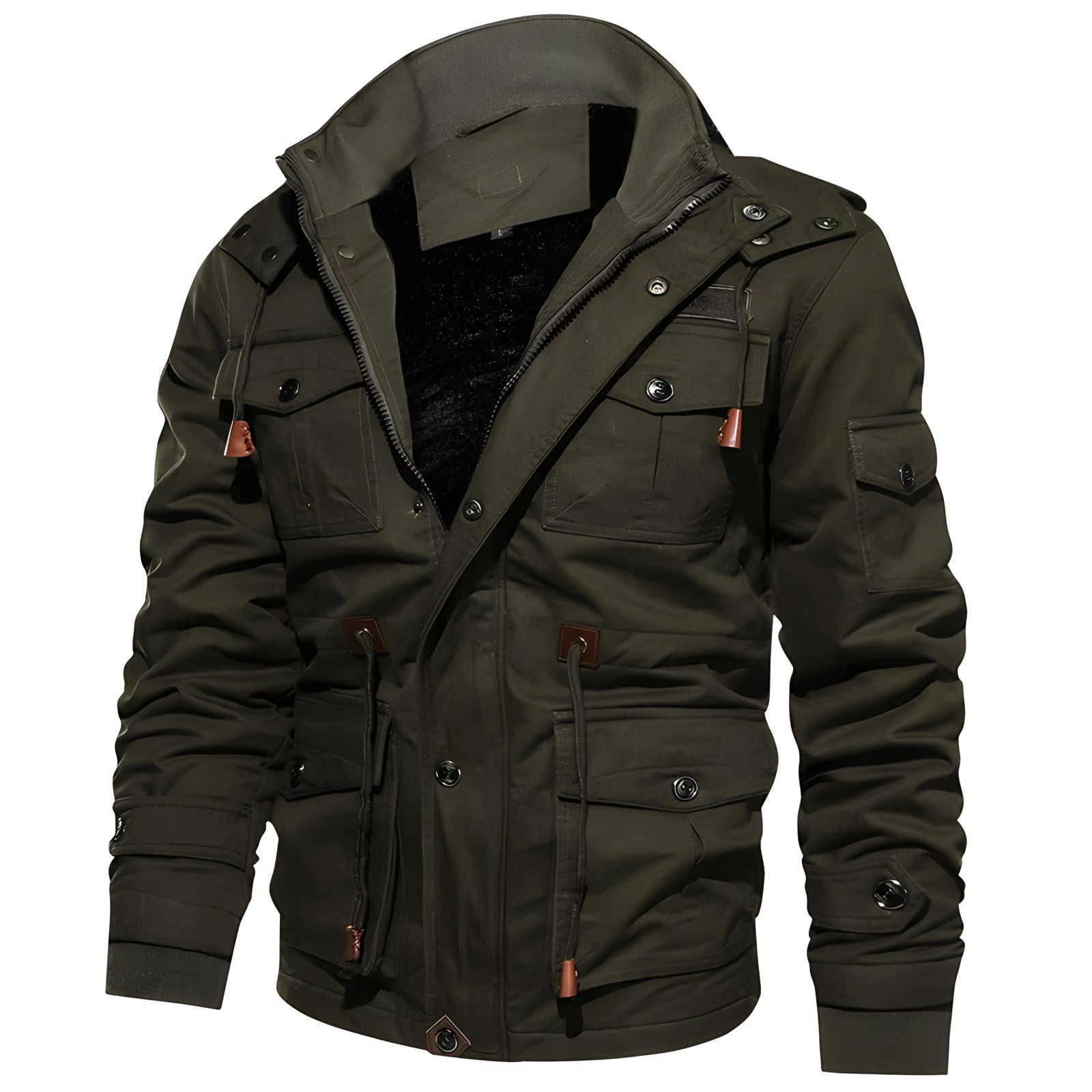 Logan Men's Military Jacket – Waterproof Coat with Fleece Lining & Adjustable Waist