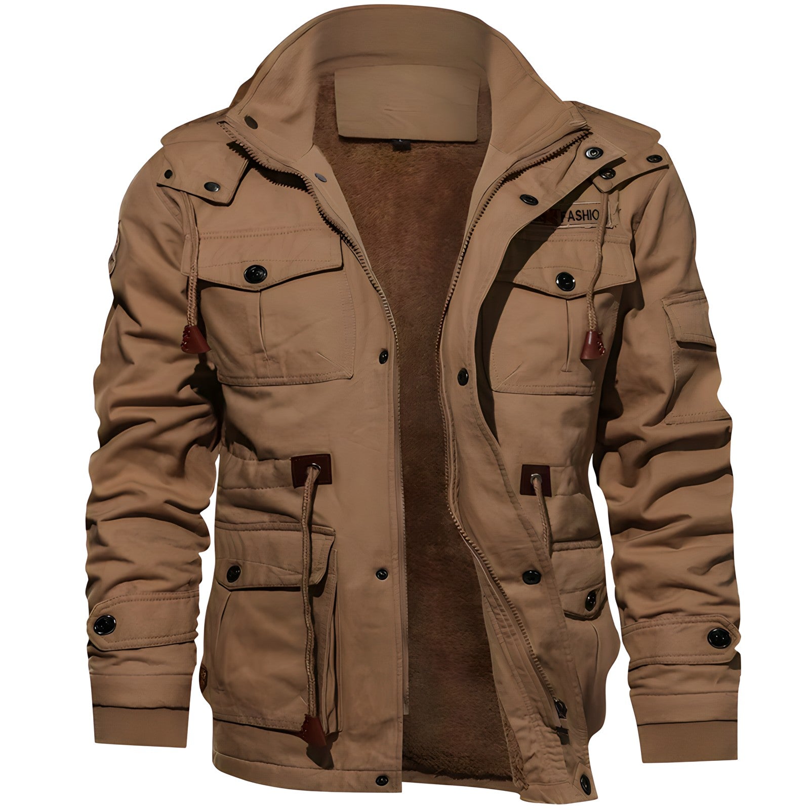 Logan Men's Military Jacket – Waterproof Coat with Fleece Lining & Adjustable Waist