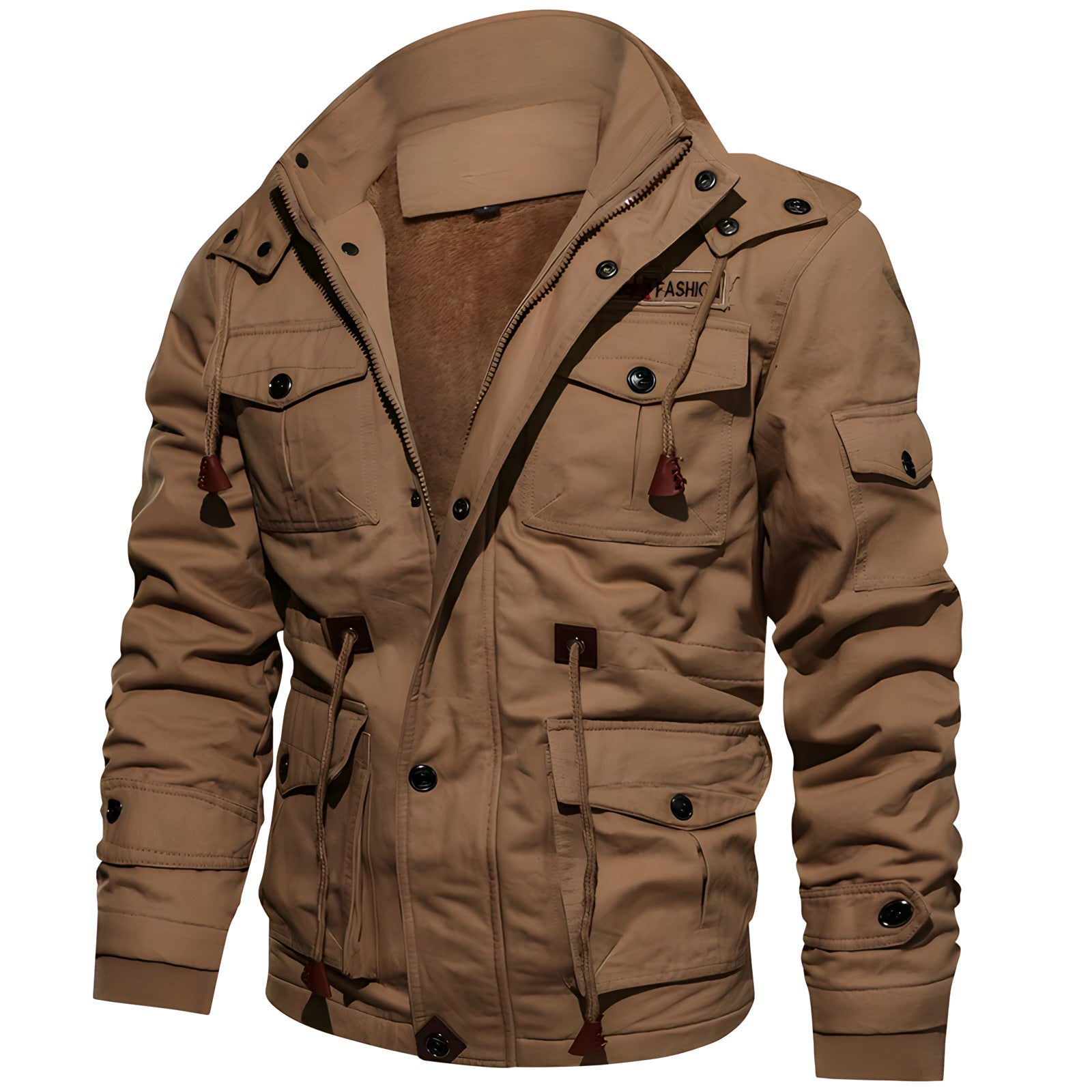 Logan Men's Military Jacket – Waterproof Coat with Fleece Lining & Adjustable Waist