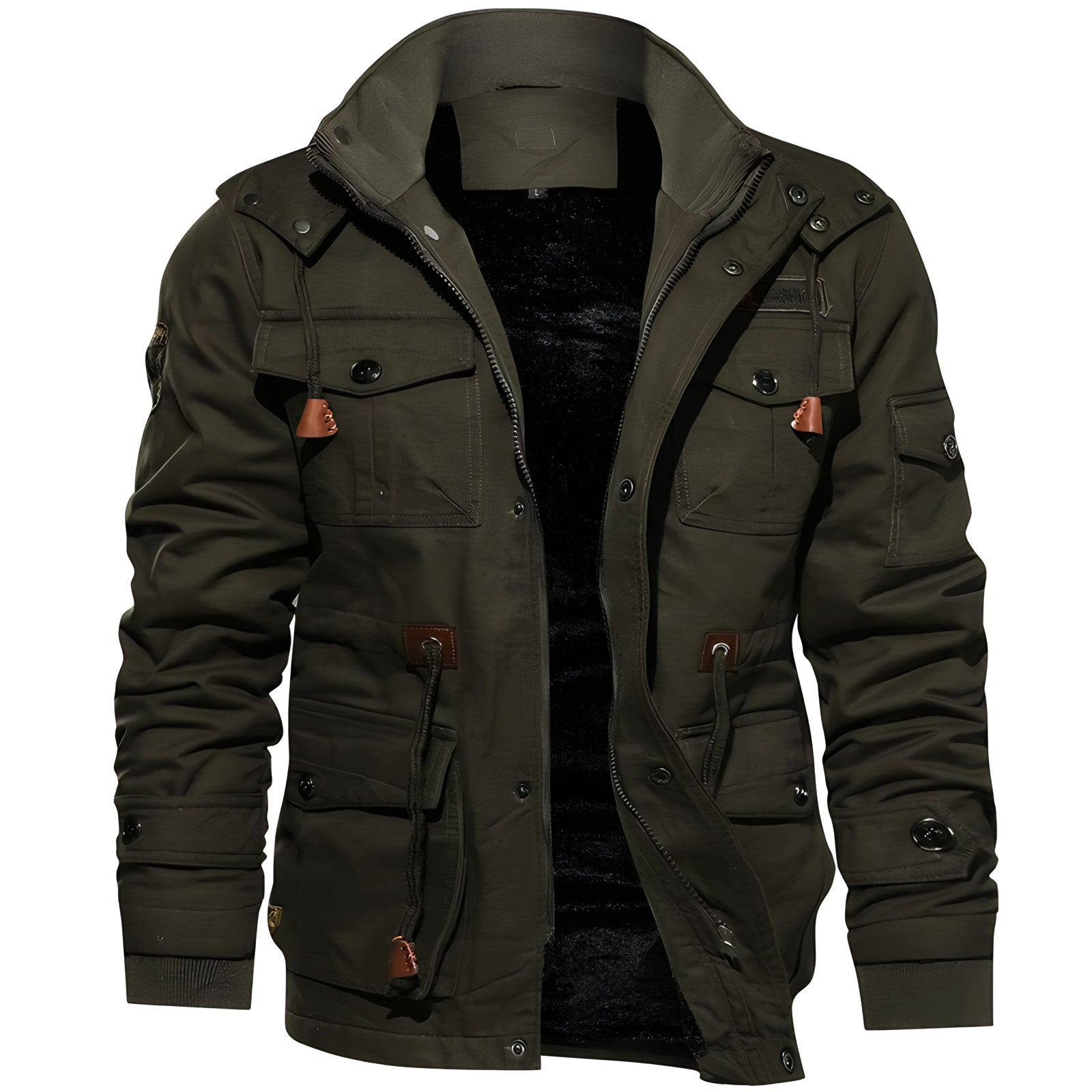 Logan Men's Military Jacket – Waterproof Coat with Fleece Lining & Adjustable Waist