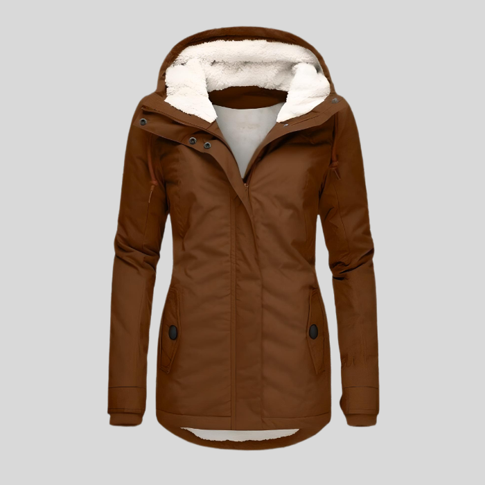 Celine Long Winter Parka for Women – Waterproof and Warm Coat with Faux Fur Lining & Adjustable Fit