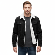 Mason Veste Trucker Herre – Fløjlsribb, Sherpa-for og Teddy-krave
