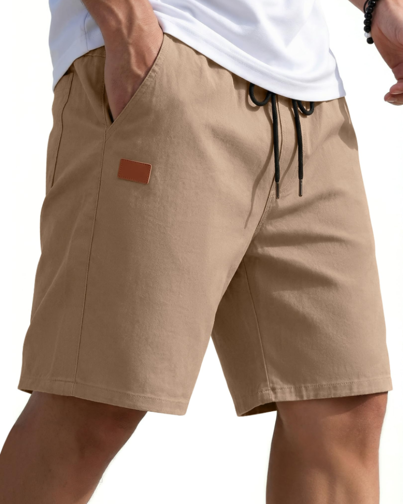 Lucas Short Chino Bărbați – Pantaloni Scurți de Vară din Bumbac Elastic cu Șnur și Buzunare