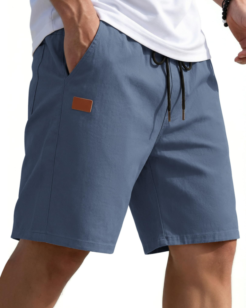 Lucas Short Chino Bărbați – Pantaloni Scurți de Vară din Bumbac Elastic cu Șnur și Buzunare