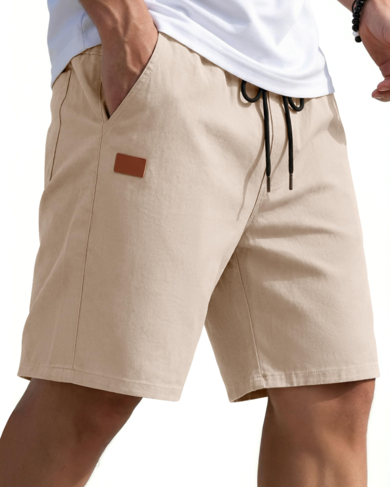 Lucas Short Chino Bărbați – Pantaloni Scurți de Vară din Bumbac Elastic cu Șnur și Buzunare