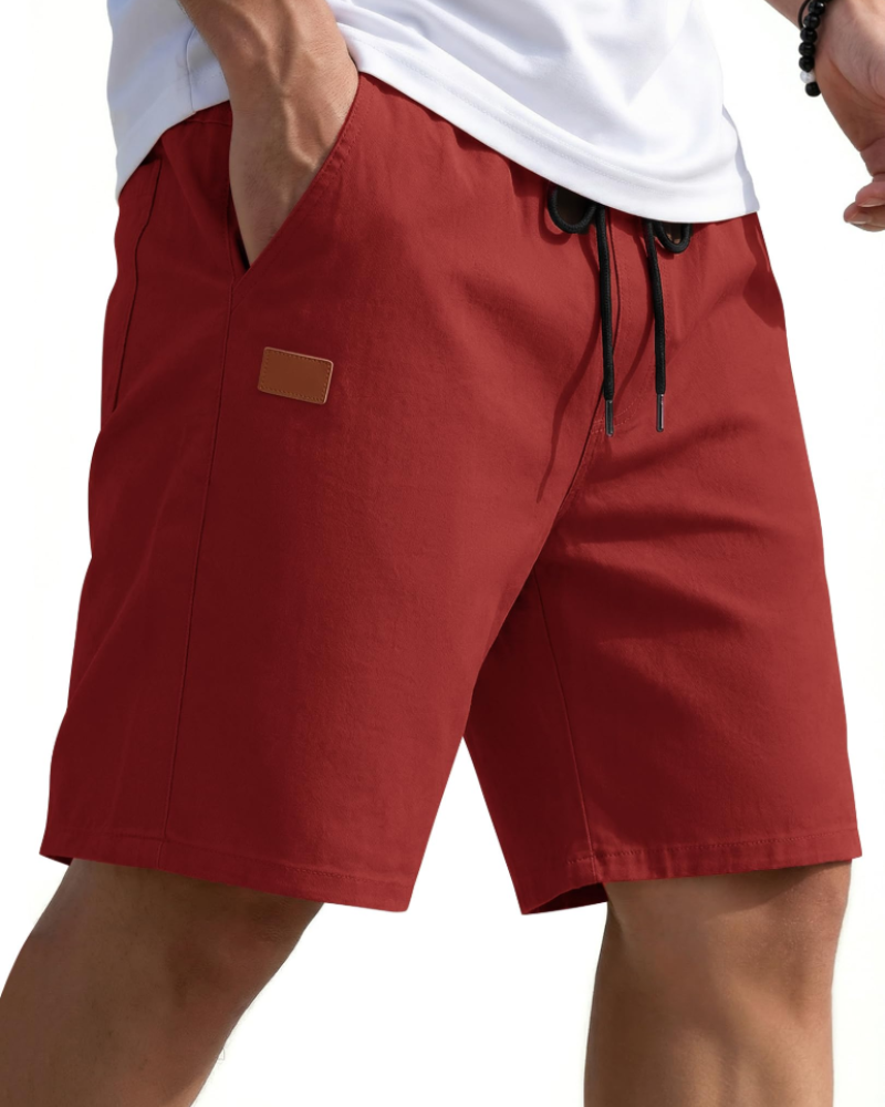 Lucas Short Chino Bărbați – Pantaloni Scurți de Vară din Bumbac Elastic cu Șnur și Buzunare