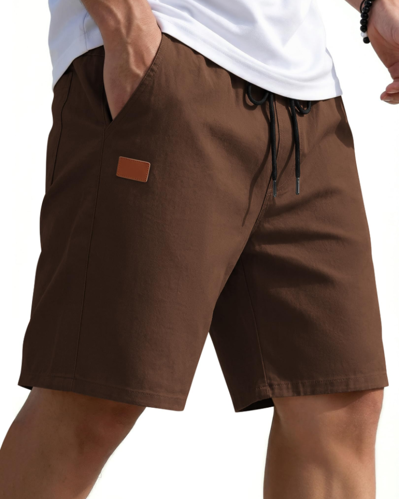 Lucas Short Chino Bărbați – Pantaloni Scurți de Vară din Bumbac Elastic cu Șnur și Buzunare