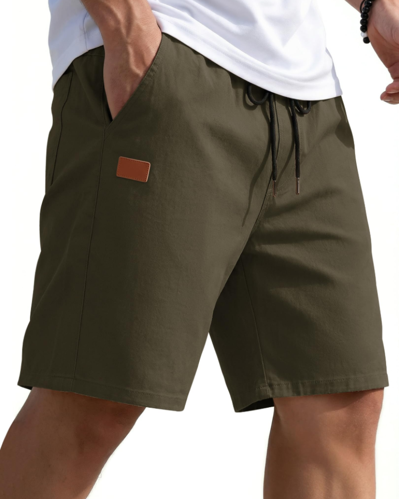 Lucas Short Chino Bărbați – Pantaloni Scurți de Vară din Bumbac Elastic cu Șnur și Buzunare