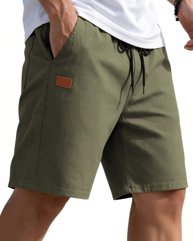 Lucas Short Chino Bărbați – Pantaloni Scurți de Vară din Bumbac Elastic cu Șnur și Buzunare