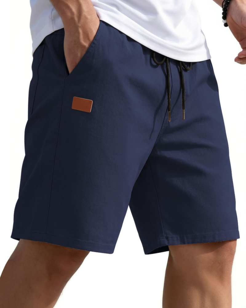 Lucas Short Chino Bărbați – Pantaloni Scurți de Vară din Bumbac Elastic cu Șnur și Buzunare