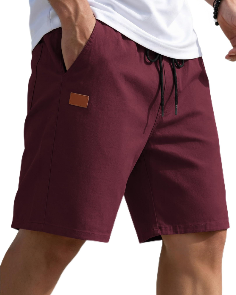 Lucas Short Chino Bărbați – Pantaloni Scurți de Vară din Bumbac Elastic cu Șnur și Buzunare