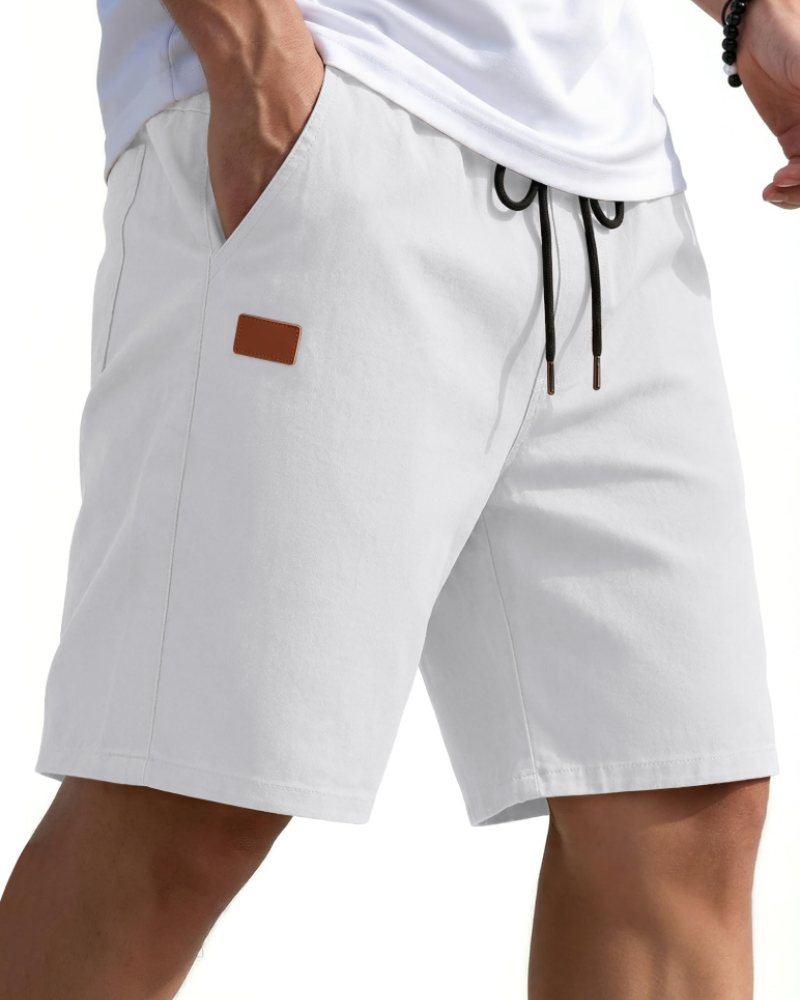 Lucas Short Chino Bărbați – Pantaloni Scurți de Vară din Bumbac Elastic cu Șnur și Buzunare