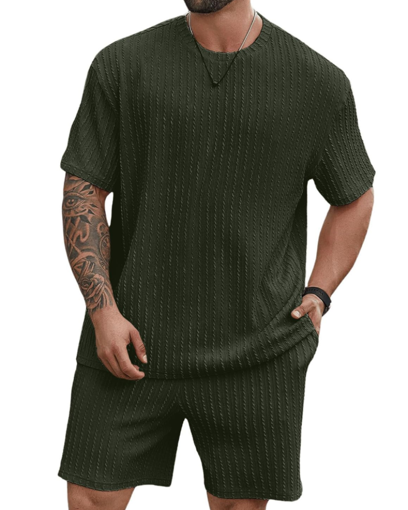 Σετ Ανδρικό Casual Hunter – T-Shirt & Καλοκαιρινό Σορτς 2 Τεμαχίων Αναπνεύσιμο
