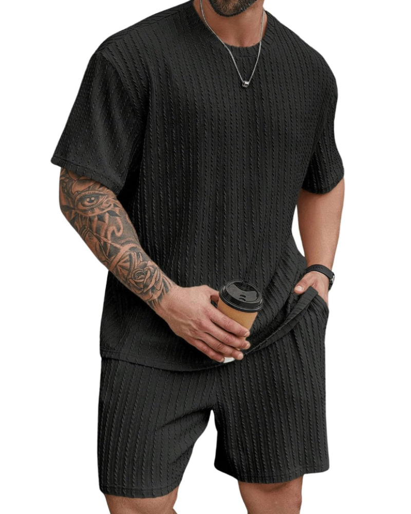 Σετ Ανδρικό Casual Hunter – T-Shirt & Καλοκαιρινό Σορτς 2 Τεμαχίων Αναπνεύσιμο