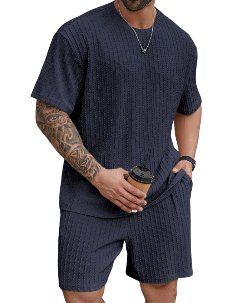 Σετ Ανδρικό Casual Hunter – T-Shirt & Καλοκαιρινό Σορτς 2 Τεμαχίων Αναπνεύσιμο