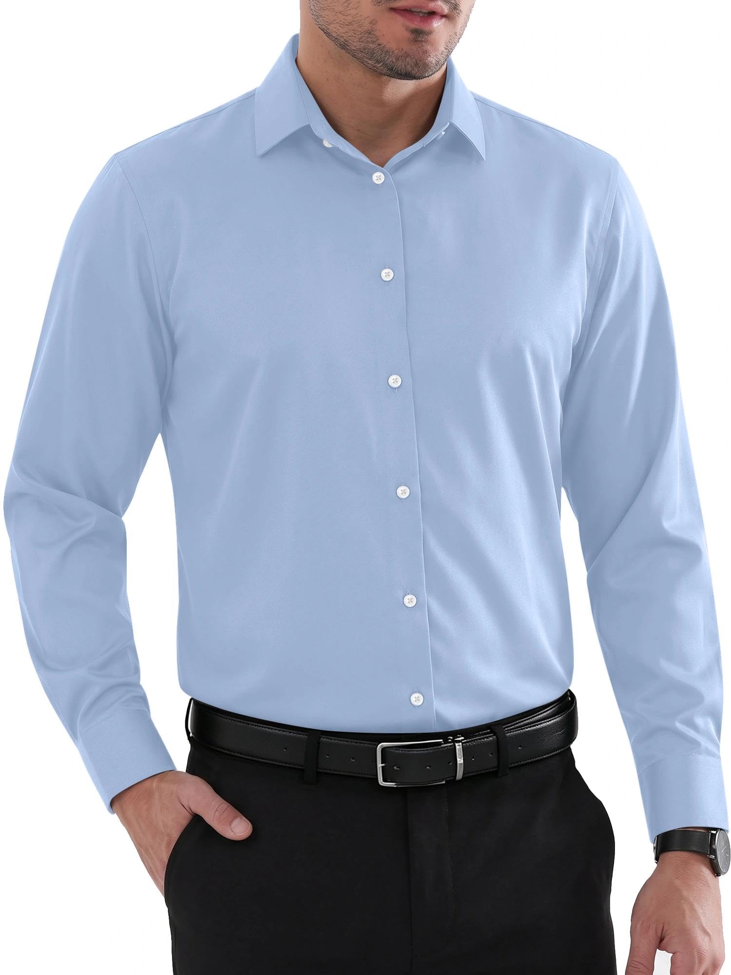 Camisa Louie para Hombre – Camisa Regular Fit Sin Arrugas, Cuello Reforzado y Mangas Largas