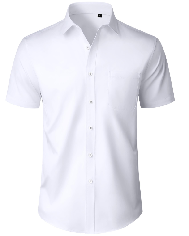 Thomas Camisa Hombre – Camisa de Manga Corta Sin Arrugas, Corte Regular y Bolsillo