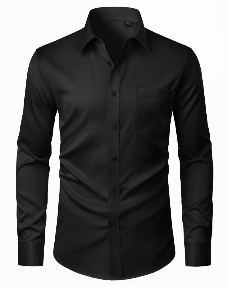 Camisa para Hombre David – Camisa Antimanchas Stretch, Sin Arrugas y de Manga Larga