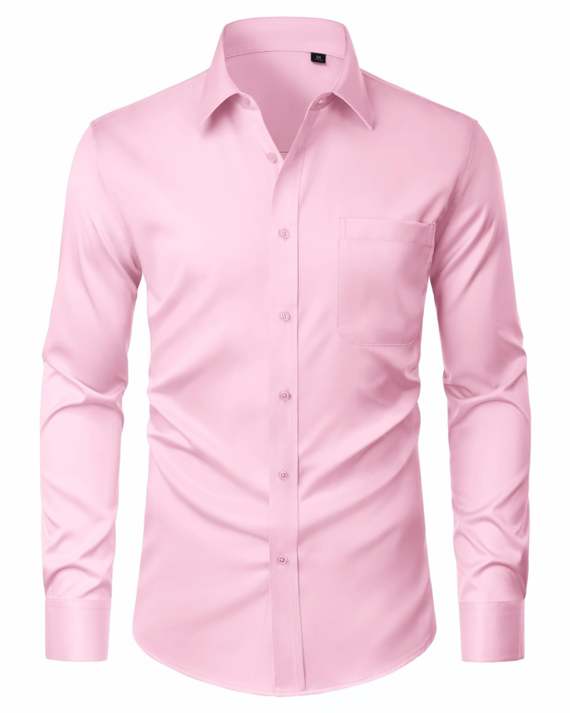 Camisa para Hombre David – Camisa Antimanchas Stretch, Sin Arrugas y de Manga Larga