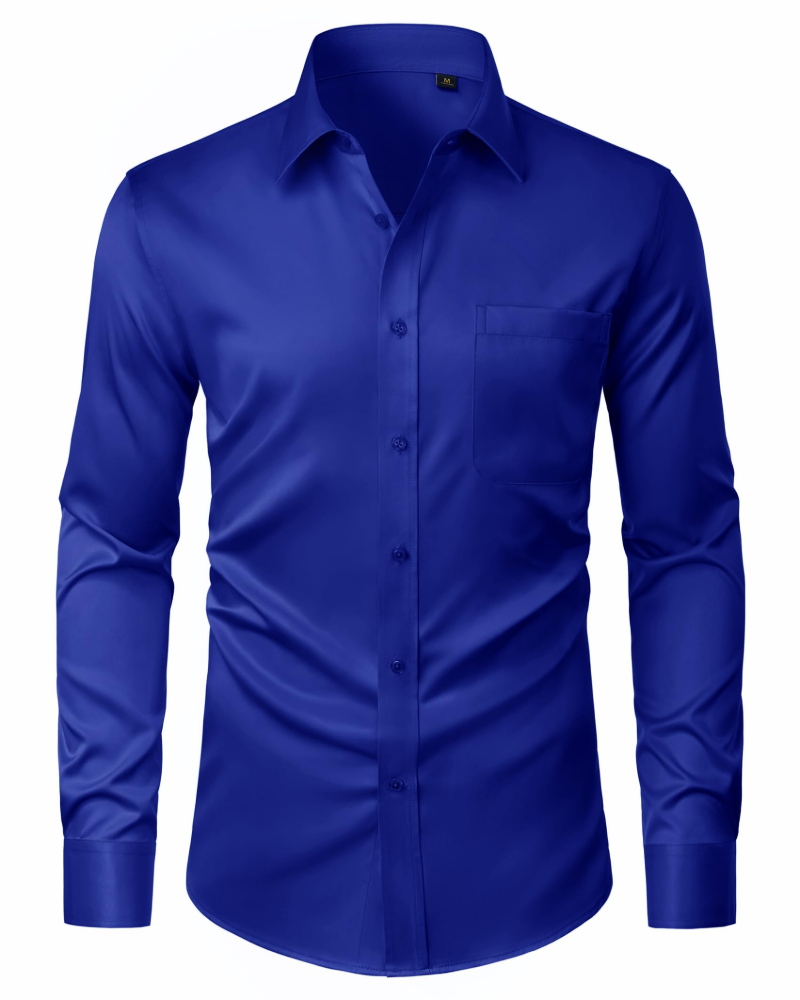 Camisa para Hombre David – Camisa Antimanchas Stretch, Sin Arrugas y de Manga Larga