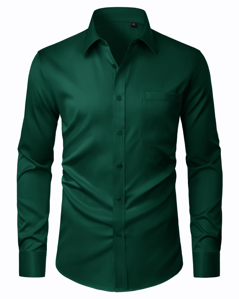 Camisa para Hombre David – Camisa Antimanchas Stretch, Sin Arrugas y de Manga Larga