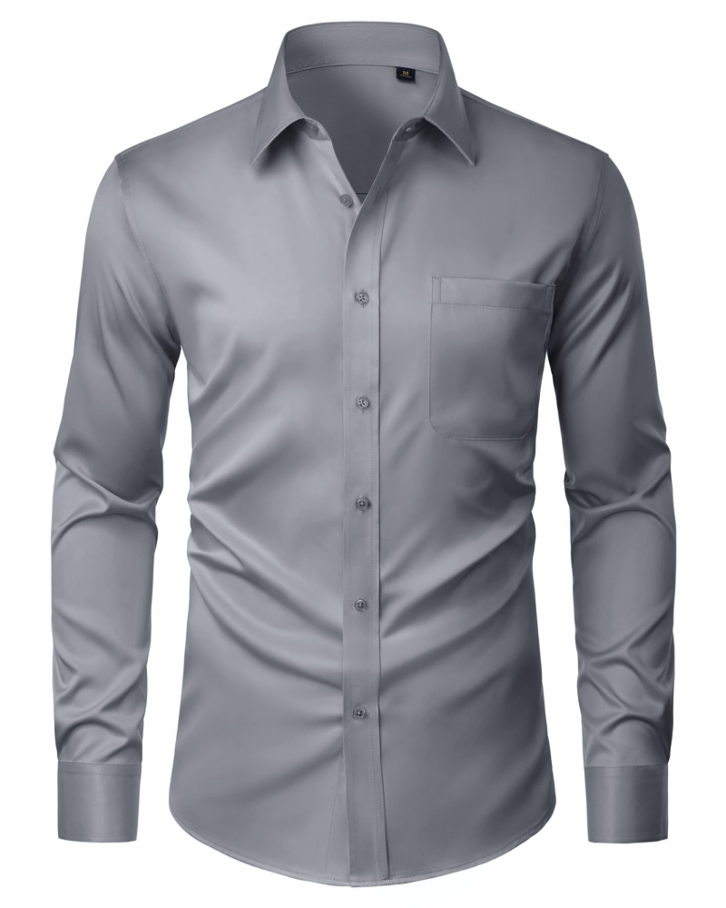 Camisa para Hombre David – Camisa Antimanchas Stretch, Sin Arrugas y de Manga Larga