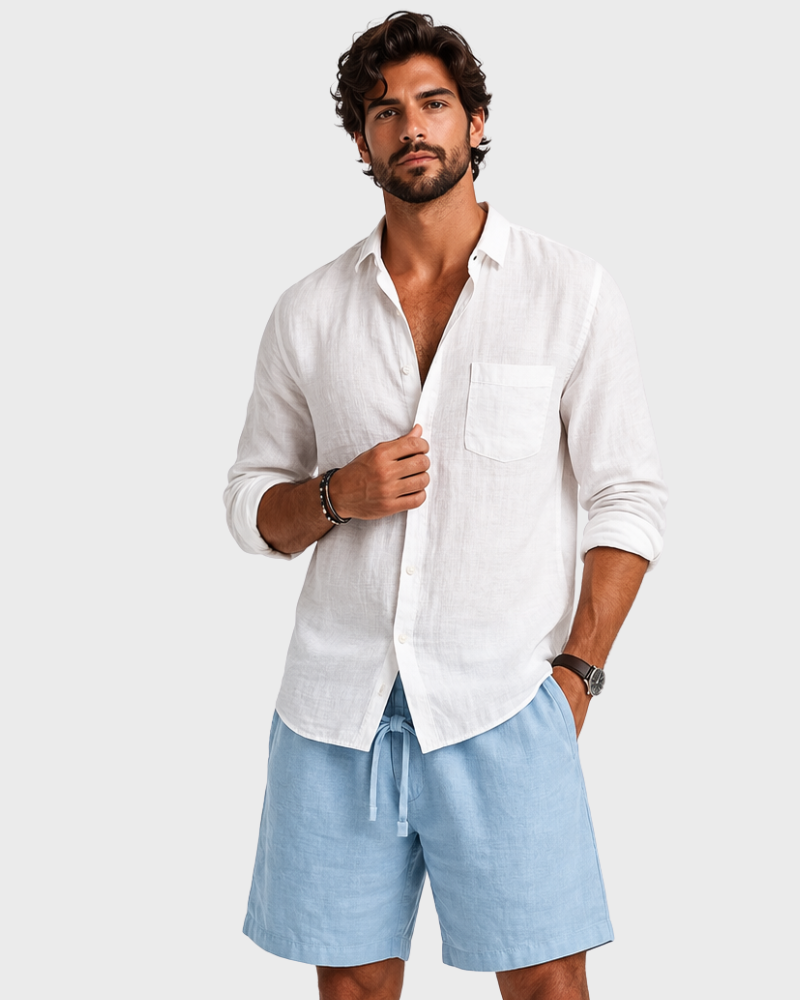 Devon Short Homme – Lin Respirant, Coupe Confort & Style Élégant Été