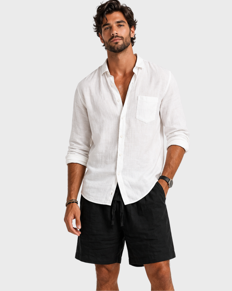 Devon Short Men’s – Breathable Linen, Comfortable Fit & Elegant Summer Style