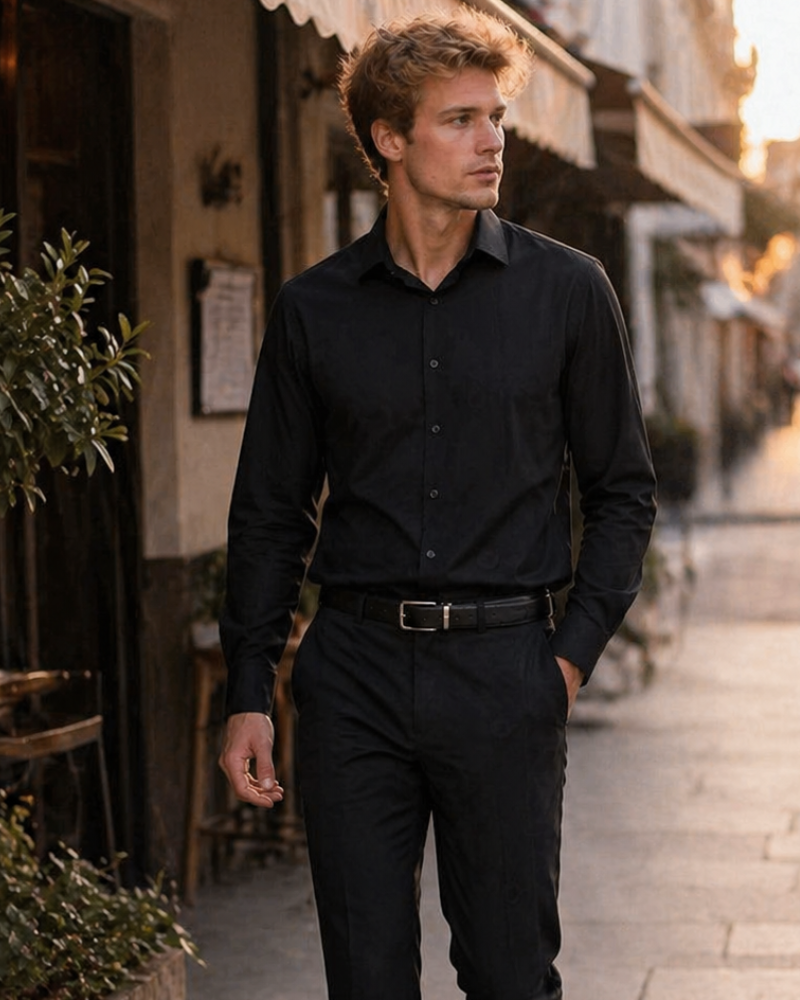 Camisa Louie para Hombre – Camisa Regular Fit Sin Arrugas, Cuello Reforzado y Mangas Largas
