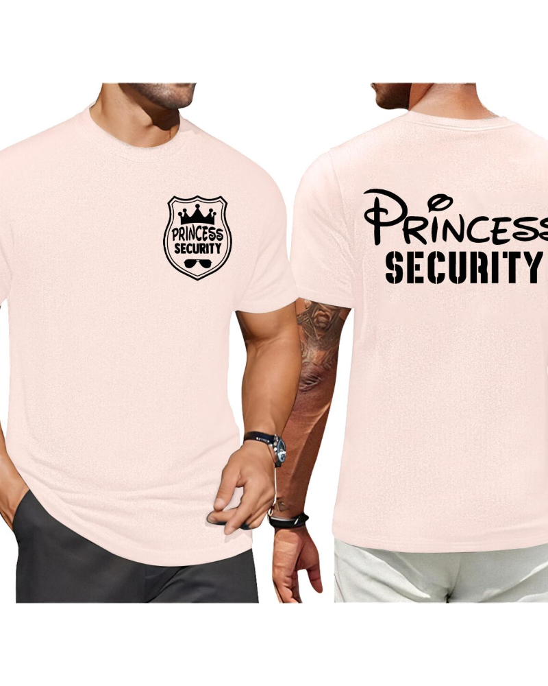 T-shirt Max Homem – T-shirt Humorístico Princess Security, Algodão Stretch Casual
