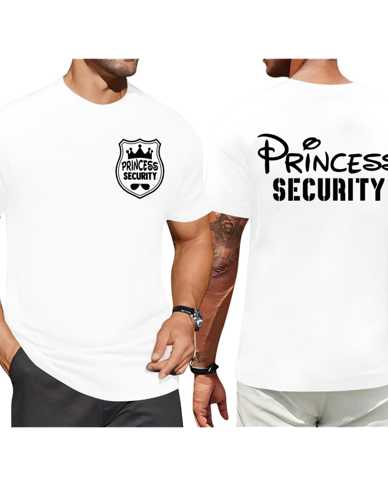 T-shirt Max Homem – T-shirt Humorístico Princess Security, Algodão Stretch Casual