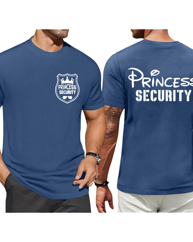 T-shirt Max Homem – T-shirt Humorístico Princess Security, Algodão Stretch Casual