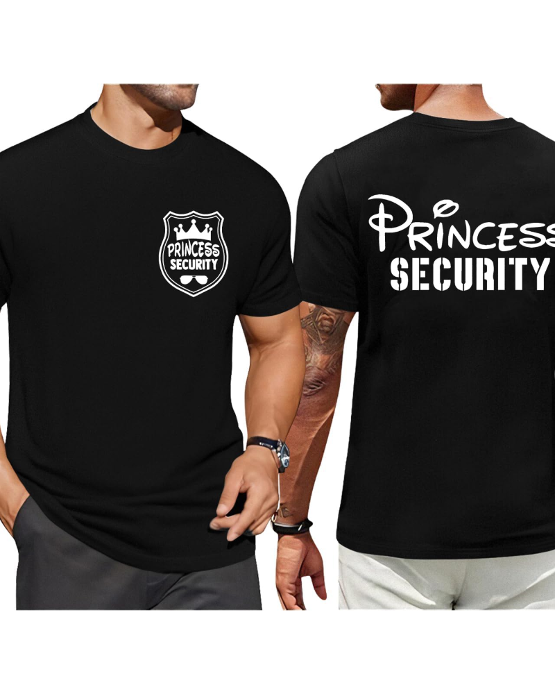 T-shirt Max Homem – T-shirt Humorístico Princess Security, Algodão Stretch Casual