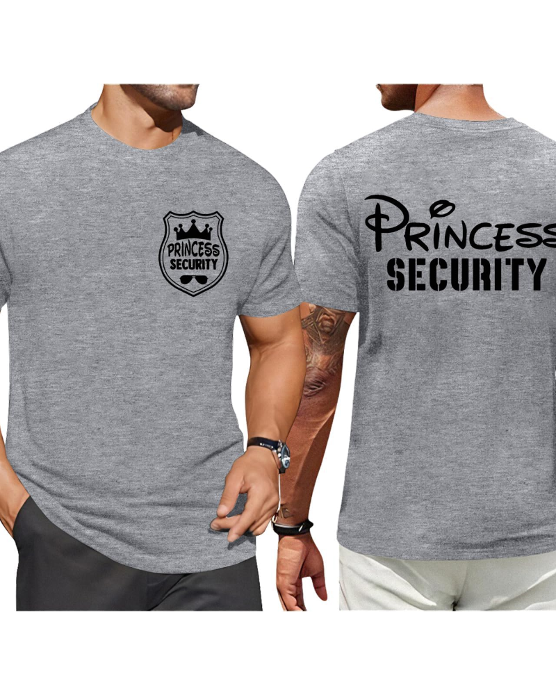 T-shirt Max Homem – T-shirt Humorístico Princess Security, Algodão Stretch Casual