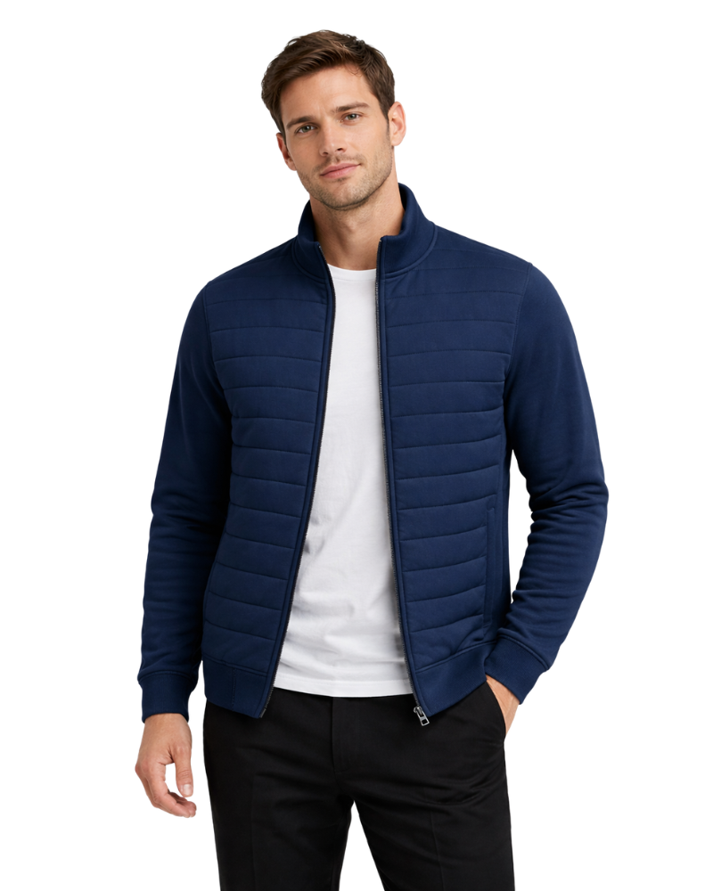 Ferdie Heren Jas met Opstaande Kraag – Licht Katoen, Getailleerde Pasvorm, Casual Elegante Jas