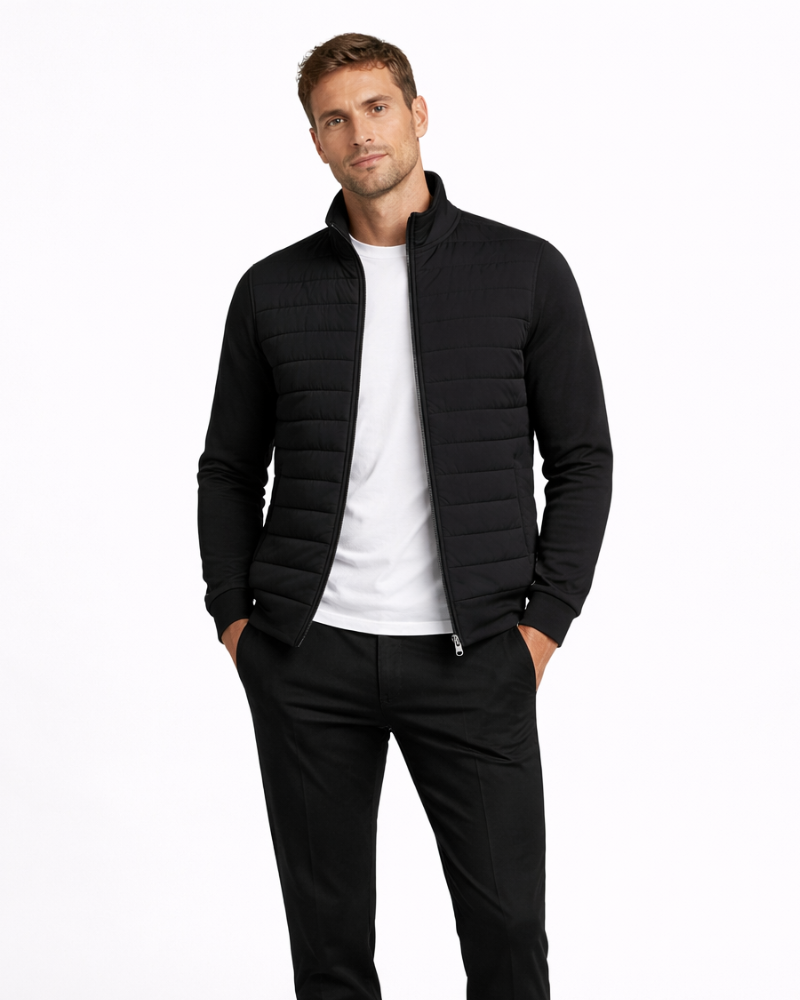 Ferdie Heren Jas met Opstaande Kraag – Licht Katoen, Getailleerde Pasvorm, Casual Elegante Jas