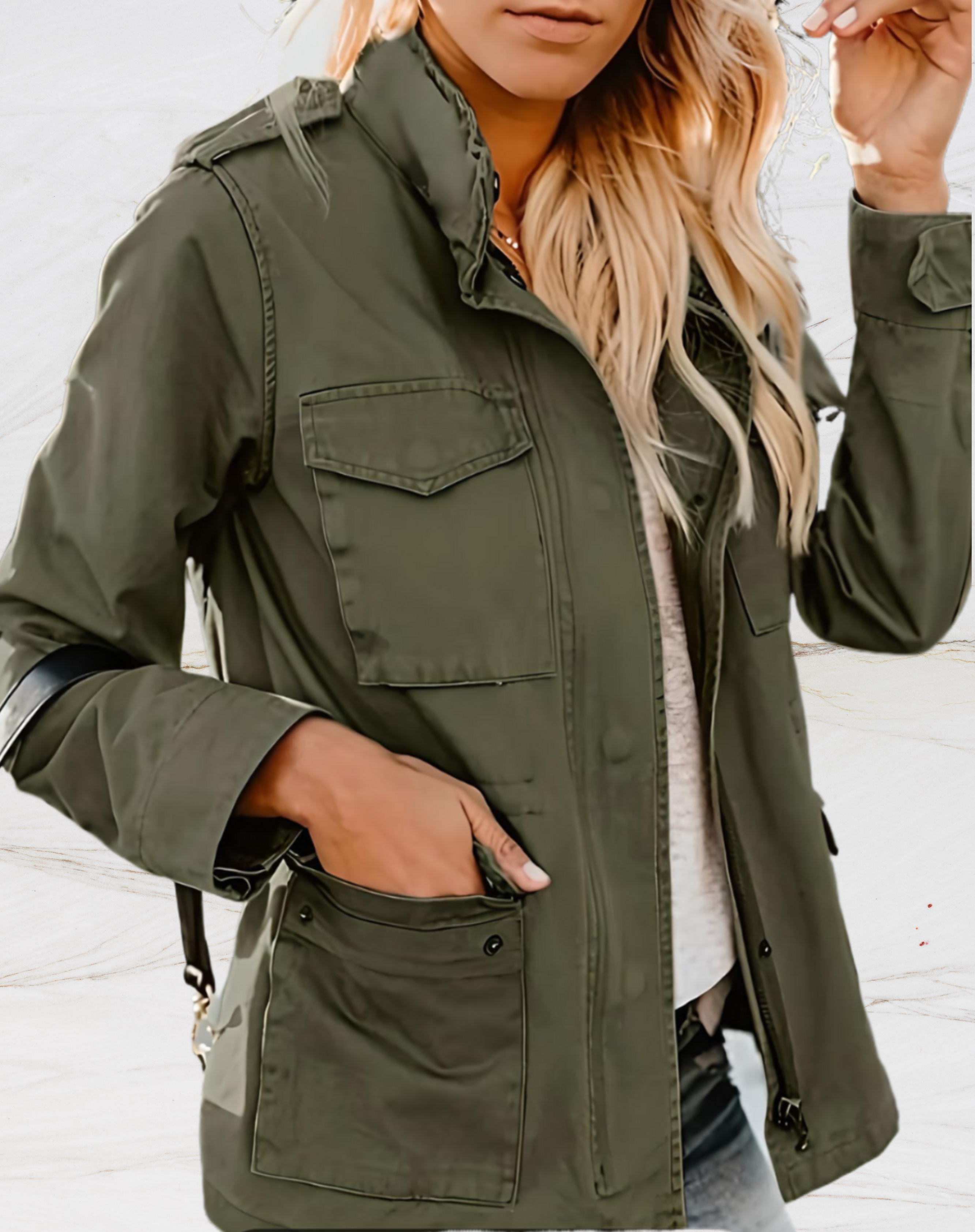 Nora Jacke Damen – Elegante Jacke mit langen Ärmeln und vier praktischen Taschen